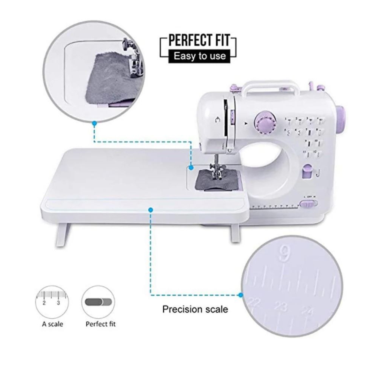 Maquina Coser 12puntada Multifuncio Mesa